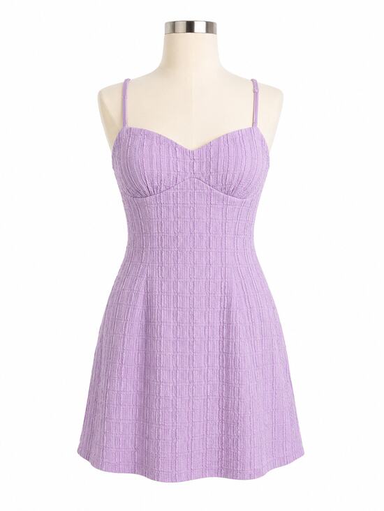 Princess Polly Dresses & Skirts - Princess Polly Melrose Nights Lilac Textured Mini Dress - Size 8